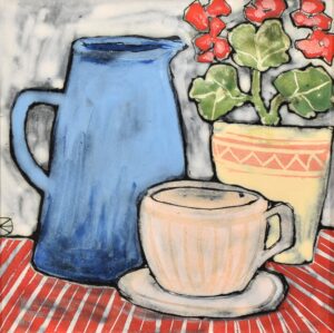 Fehér Kornélia - Csendélet muskátlival