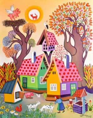 Koday László - Őszi udvaron